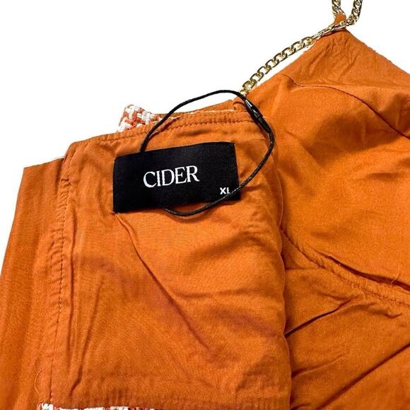 Cider Orange Tweed‎ Houndstooth Crop Top, XL - Picture 8 of 9